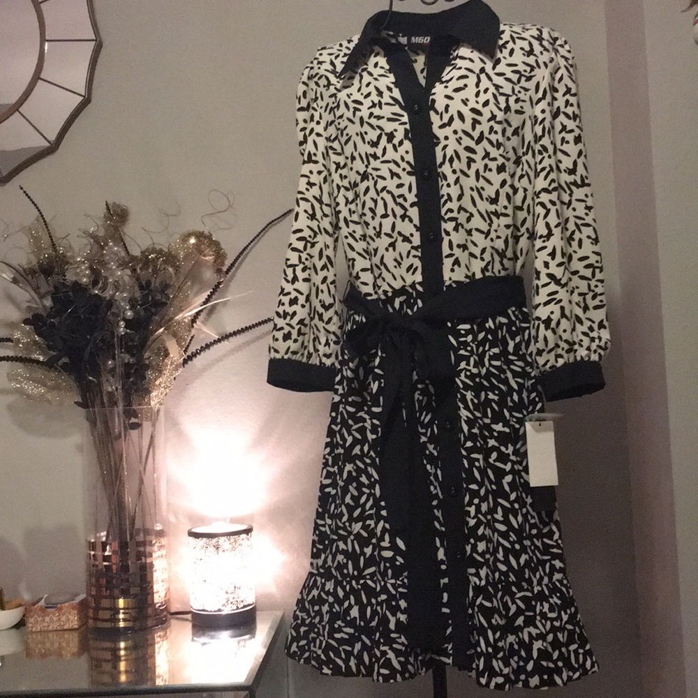 Miss Sixty Black and white patterned dress
